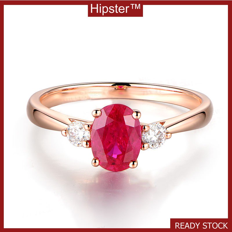 Classic Fashion Trend Light Luxury Ruby Diamond-Studded Ring