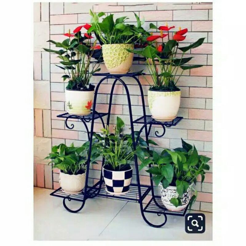 Rak bunga susun besi susun 6 oval