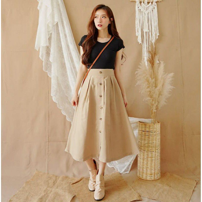 ALEEYA Rok Suede 7/8 / Hanna Midi Button Skirt (2502)