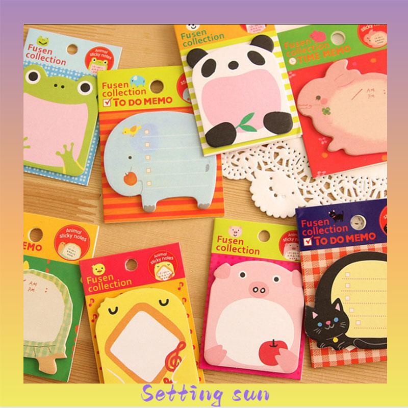 Imoda Kawaii Animals 20 Post-It Notes Waktu Merekam Post-It Notes Catatan Pelajar/Kantor TN