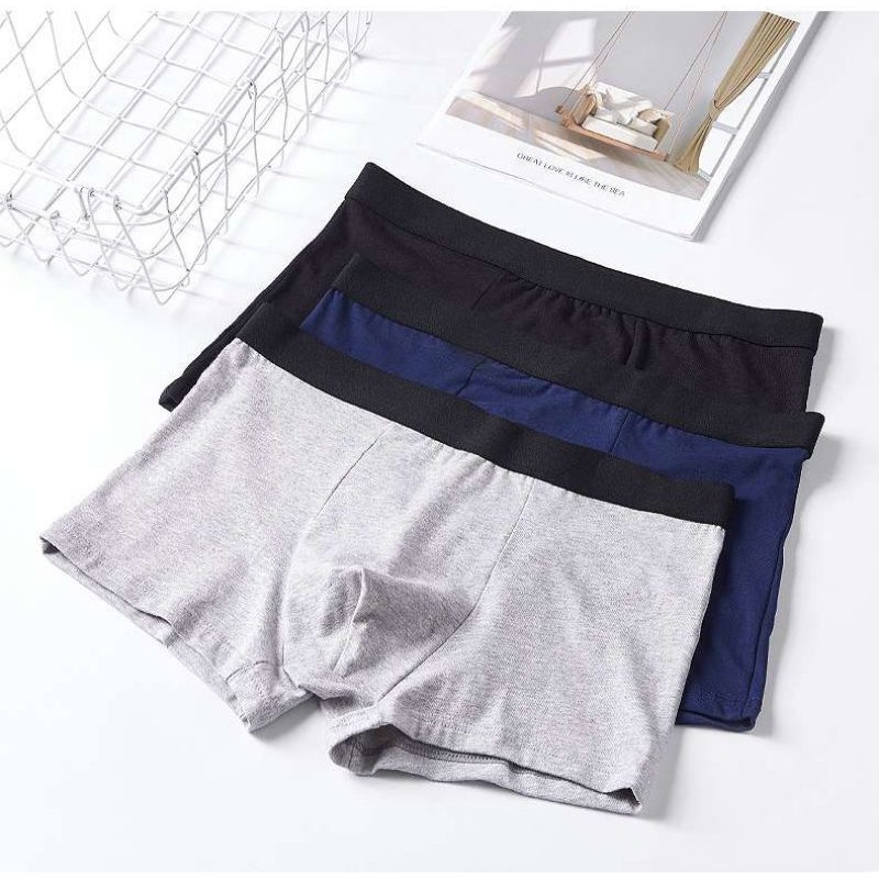 Celana Dalam Boxer Pria Dewasa isi 3 Bahan Katun Sempak Cowok Dewasa Size M L XL XXL