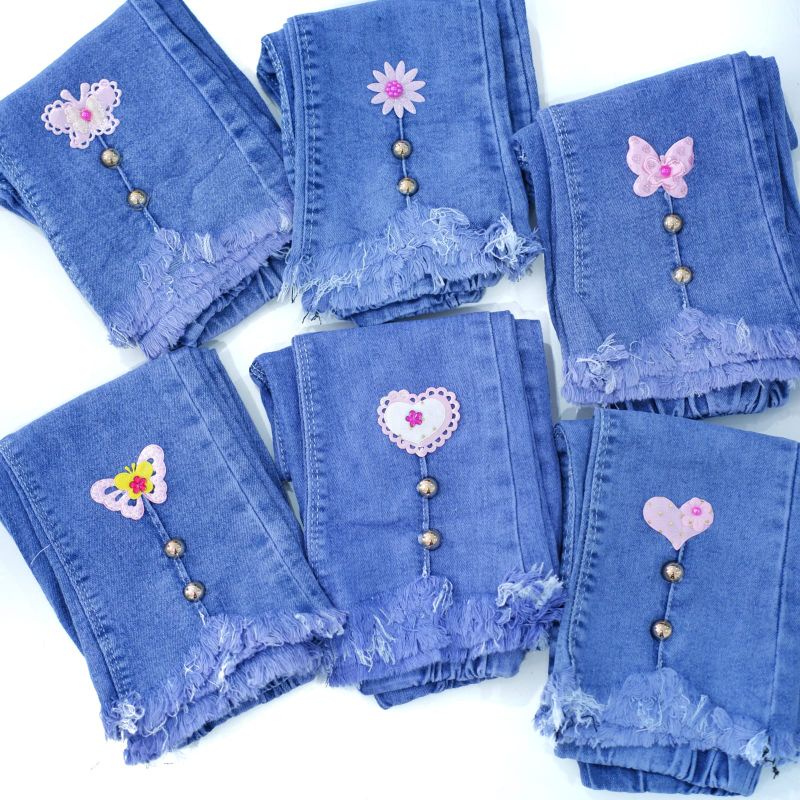 Celana Jeans Import Mutiara Rawis Anak Perempuan Cewek 2 3 4 5 6 Tahun Premium