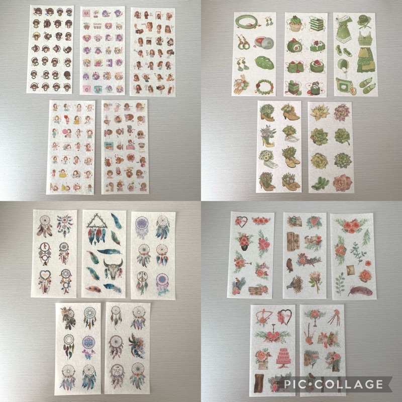 

5pcs/set sticker / 5 lembar per set stiker bahan washi stationery