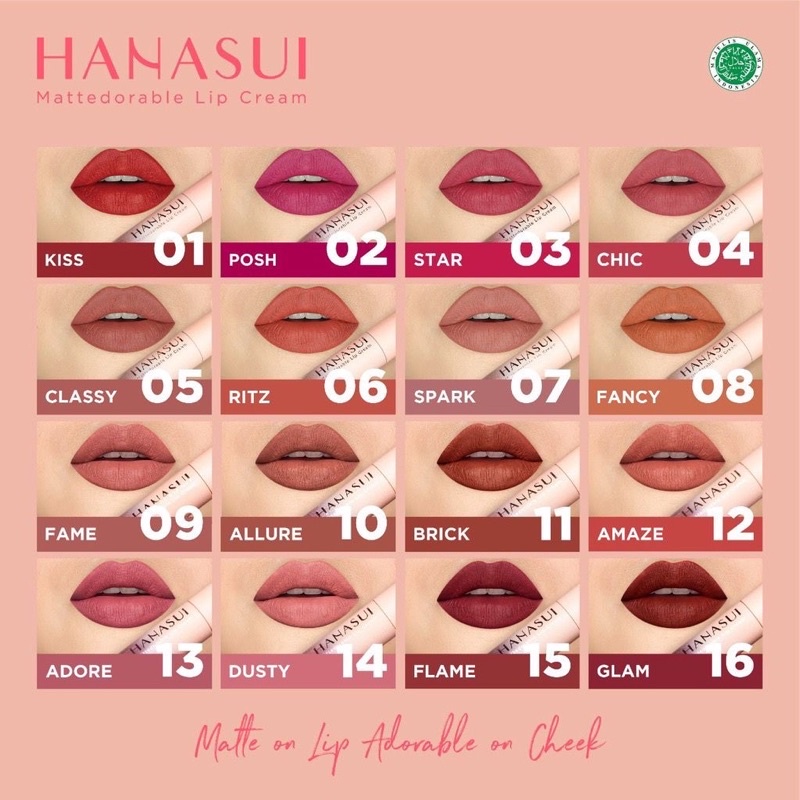 Hanasui Mattedorable Lip Cream | Matte Dorable LipCream Lipstick Cair Mate Hanasui | BOBA EDITION n