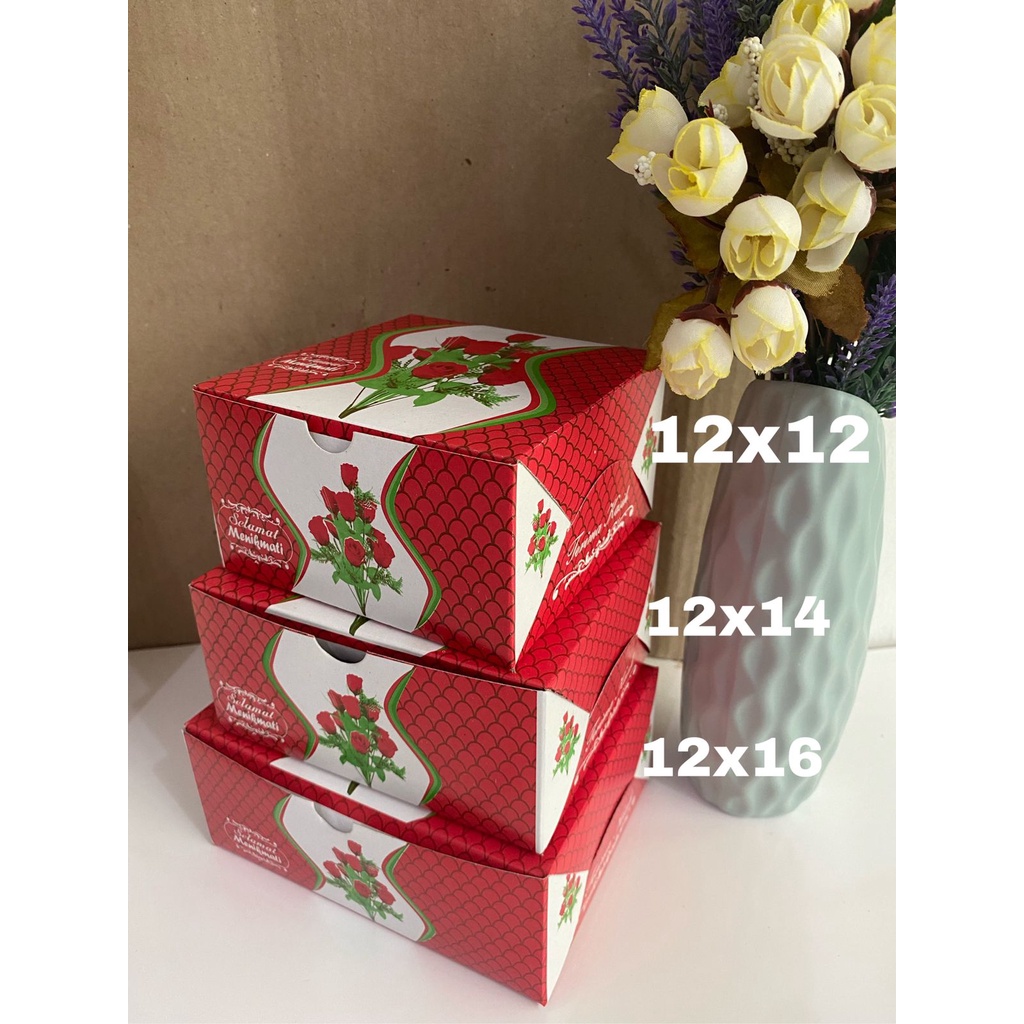 

DUS KUE/DUS SNACK/DUS KUE HAJATAN/DUS KECIL/BOX SNACK HAJATAN UKURAN 12X12 12X14 12X16 ISI 50 PCS