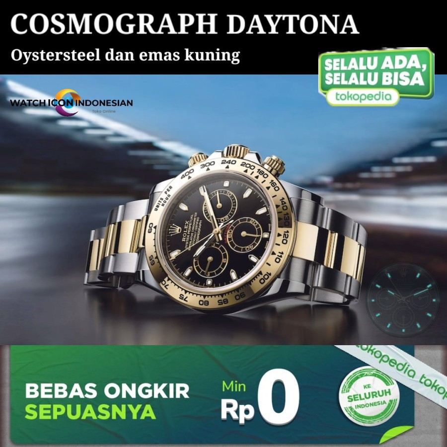 Hot Sale Jam Tangan Pria Merk Rolex Oyster Perpetual Cosmograph Daytona FullSet Garansi 1th