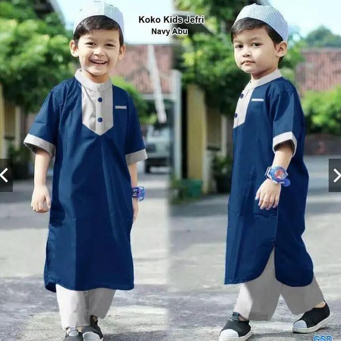 Cv5- Stelan Koko Anak Jefri 2 - 12 Tahun - Baju Koko Anak Laki Laki - Hitam, Xxs