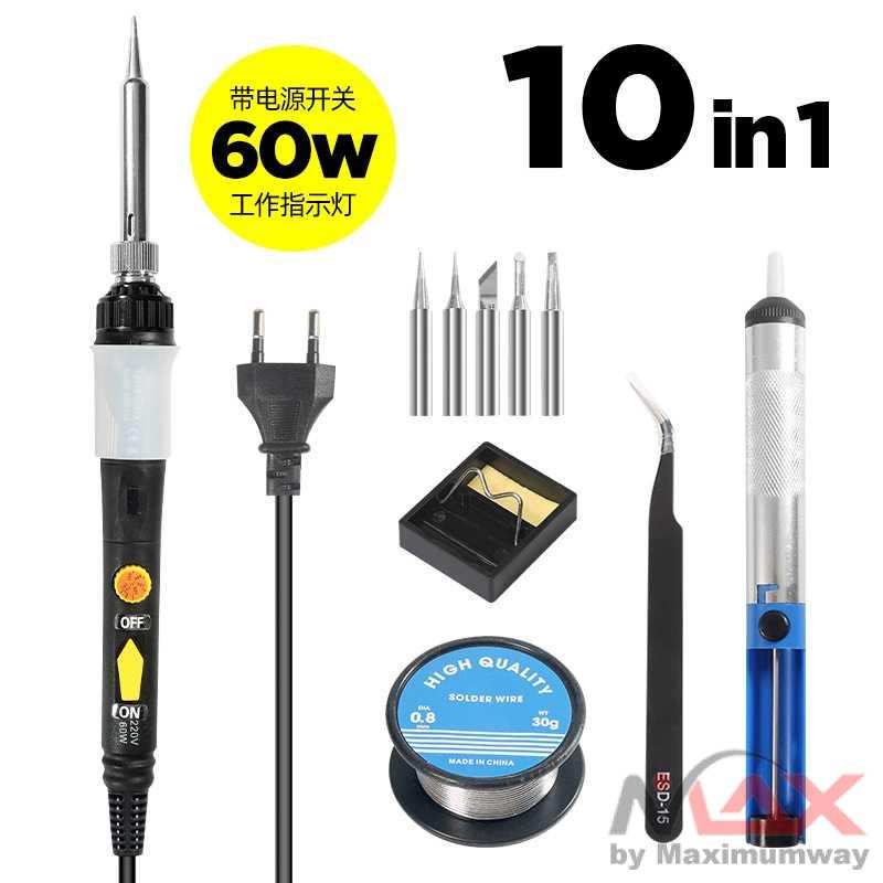 OLOEY Solder 10in1 Adjustable Temperature LCD Display 220V 60W - OCE60 Warna Hitam