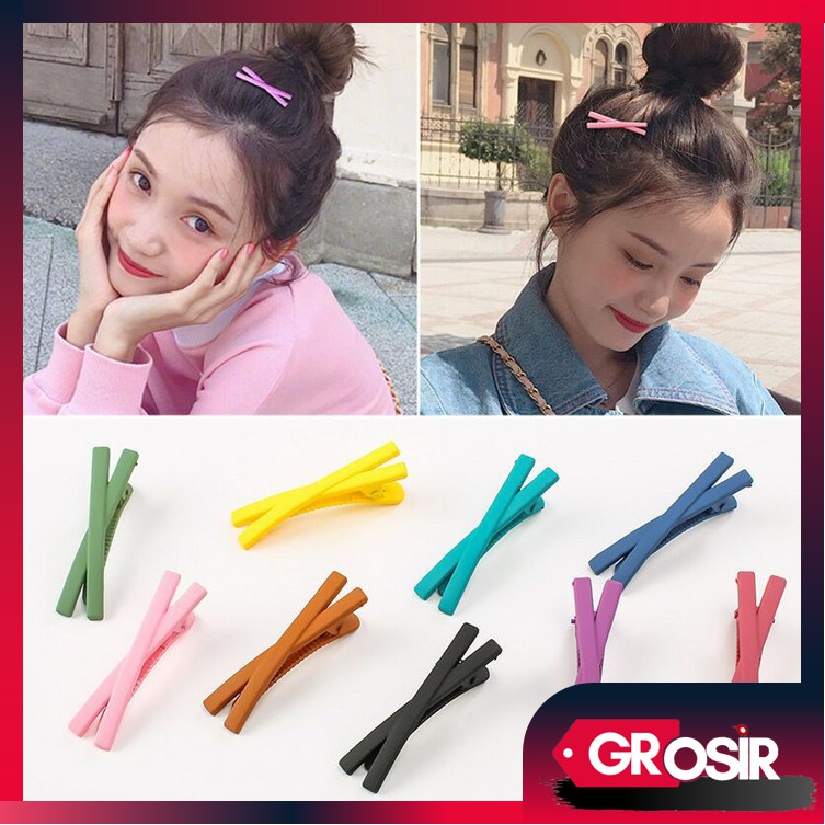 Grosir - F888 Jepit Rambut Model Silang / Jepitan Warna Warni / Aksesoris Fashion Wanita / Hair Clip