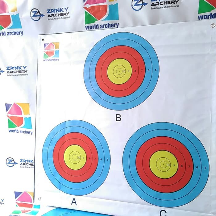 Panahan - Panah - Anak Panah Face Target Ukuran 80 Cm * 80 Cm 3 Ring || Lembar Sasaran Panahan