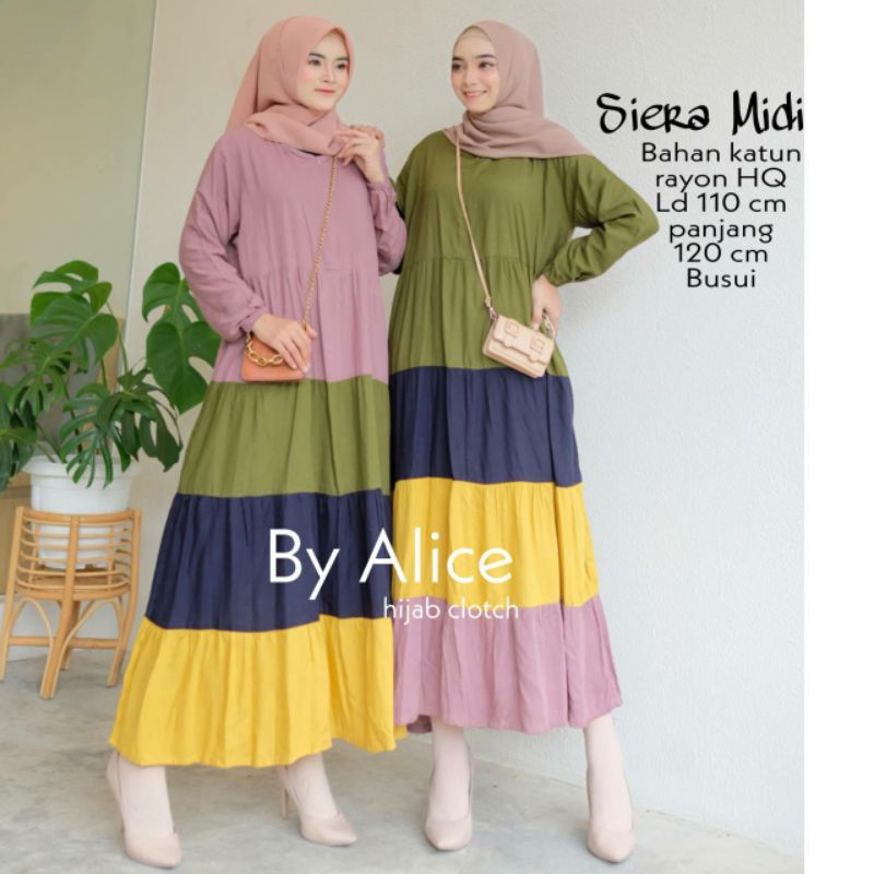 SIERA MIDI DRESS / MIDI DRESS RAYON / MIDI DRESS POLOS / MIDI DRESS PREMIUM / GAMIS RAYON / DRESS RA