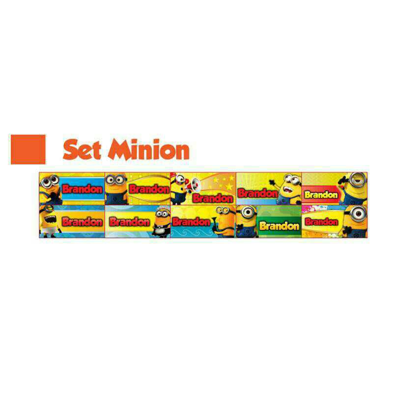 

Stiker Label Nama Waterproof Minion (Set)