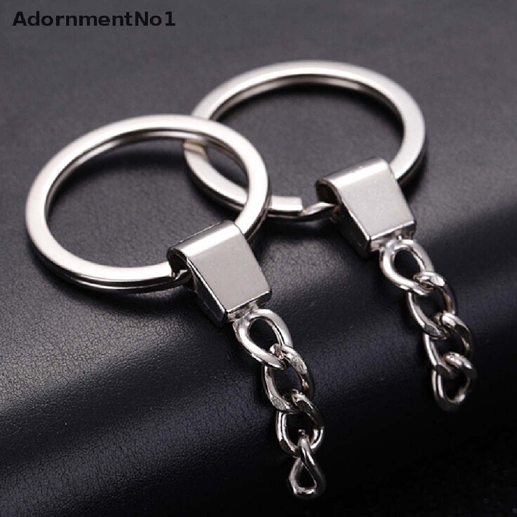 (AdornmentNo1) 10pcs / Set Gantungan Kunci Split Ring 30mm Warna Silver Untuk DIY