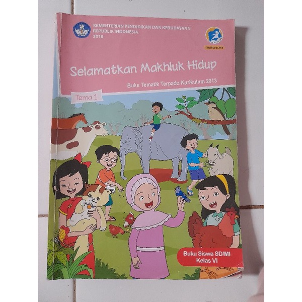 

BUKU TEMA 1 KELAS 6 (VI) KURIKULUM 2013 EDISI REVISI 2018 SELAMATKAN MAKHLUK HIDUP PRELOVED BEKAS