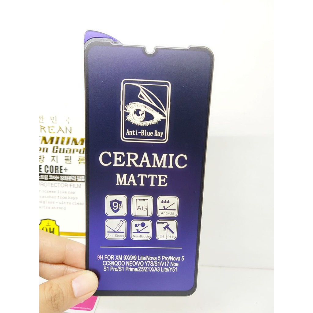 Ceramic MATTE Anti Blue Vivo Y51 2020 6.58 Inchi Anti Gores Glare Full Layar No Sidik Jari