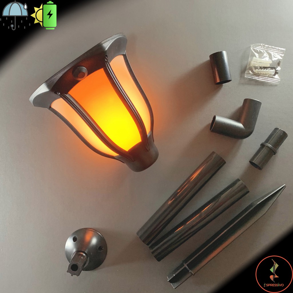 Lampu LED taman obor solar panel Klasik tenaga surya matahari tahan air tancap / dinding / berdiri