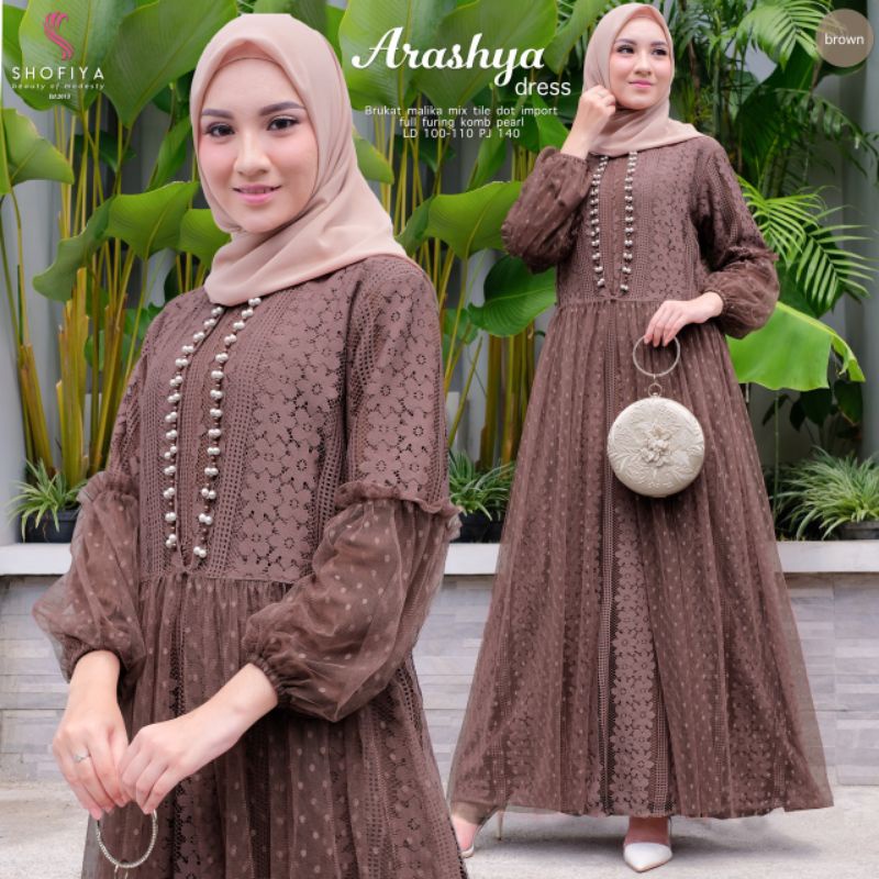 Arashya Dress Brokat ori Shofiya gamis kondangan cantik murah
