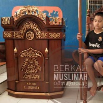 Pre Order / Mimbar Masjid/Auditorium/Sekolah/Instansi Kayu Jati Jepara  set Kursi dan tongkat
