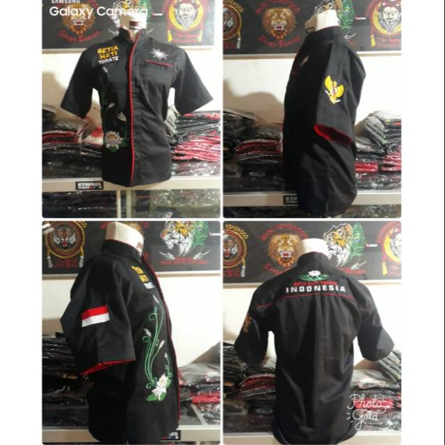 Baju Psht Bordir Lengan Pendek - Hem Setia Hati Terate Terbaru - Bahan Nagata Drill premium