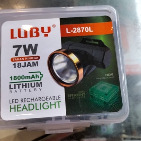 SENTER KEPALA/HEADLAMP  LUBY L-2870L CAHAYA TERANG BATRAI AWET DAN BERKUALITAS