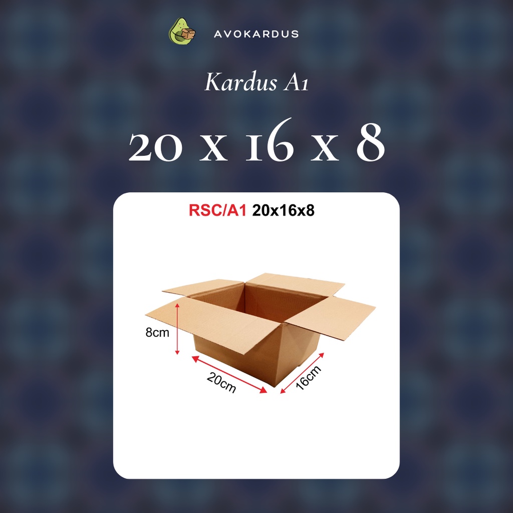 

Kardus / Box / Karton / Packing / Packaging / Kotak / Dus RSC / A1 – 20 x 16 x 8 B-Flute