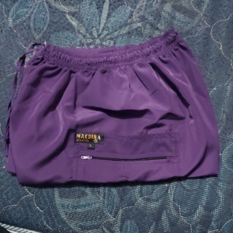 MAEDINA Celana Pangsi Komprang Panjang Dewasa Polos Ukuran S M L XL-Ungu