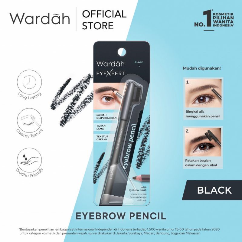 Wardah Eye Brow - Pensil Alis Waterproof dan Mudah Digunakan