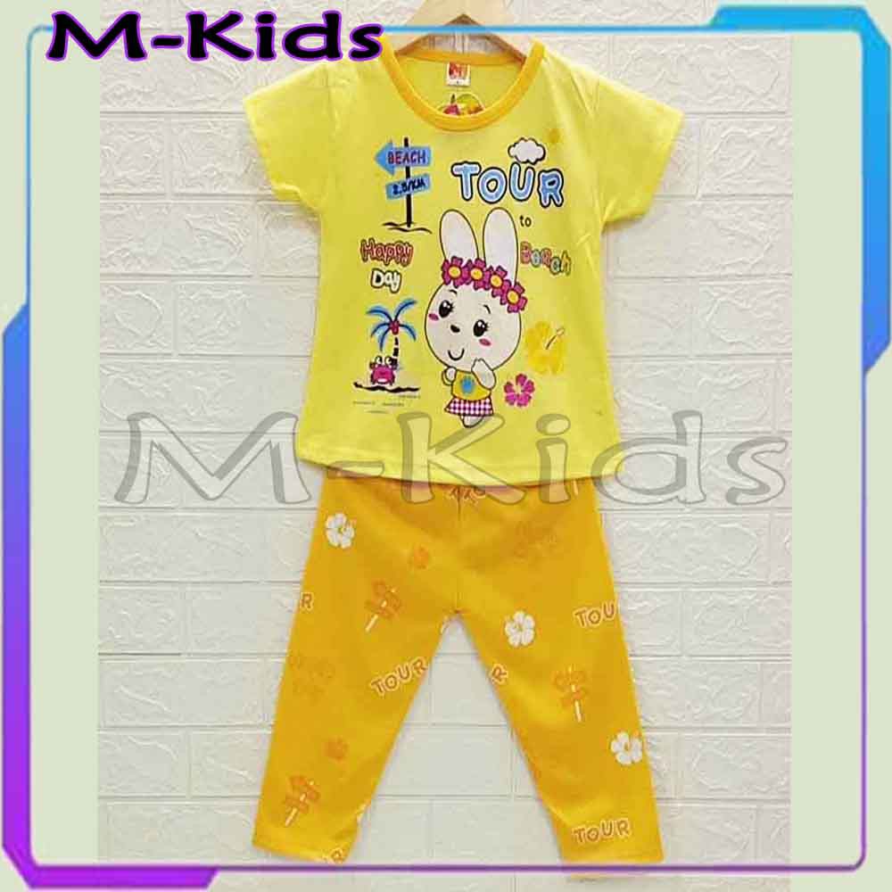 MKids88 - Baju Setelan CP Anak Perempuan Gambar Bunny Tour