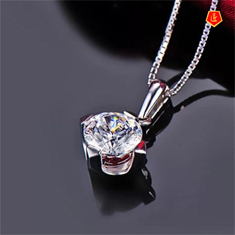 [Ready Stock]Glory Heart Pendant Crystal Necklace Women's Korean Fashion Accessories