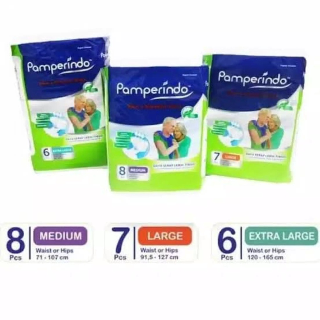 TERMURAH!! Pamperindo Adult Diapers Tape (Perekat) M8/L7/XL6