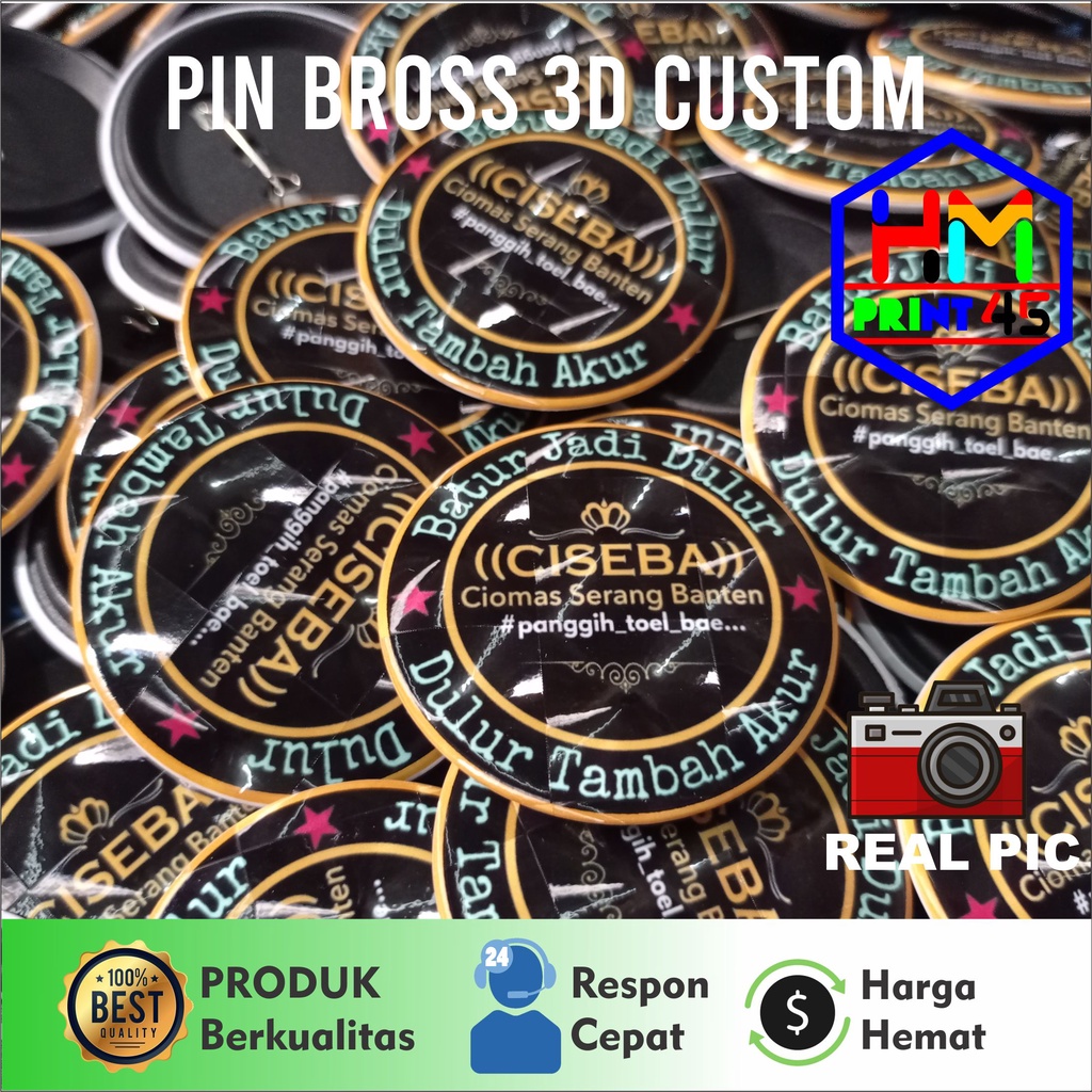 CETAK PIN PENITI CUSTOM 3D 58mm