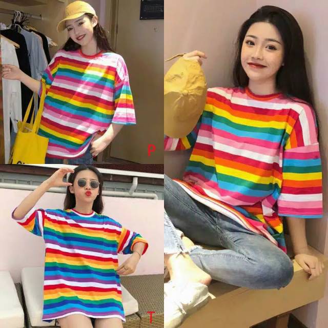  Kaos  oblong  wanita  kaos  obtang rainbow xl Shopee  Indonesia