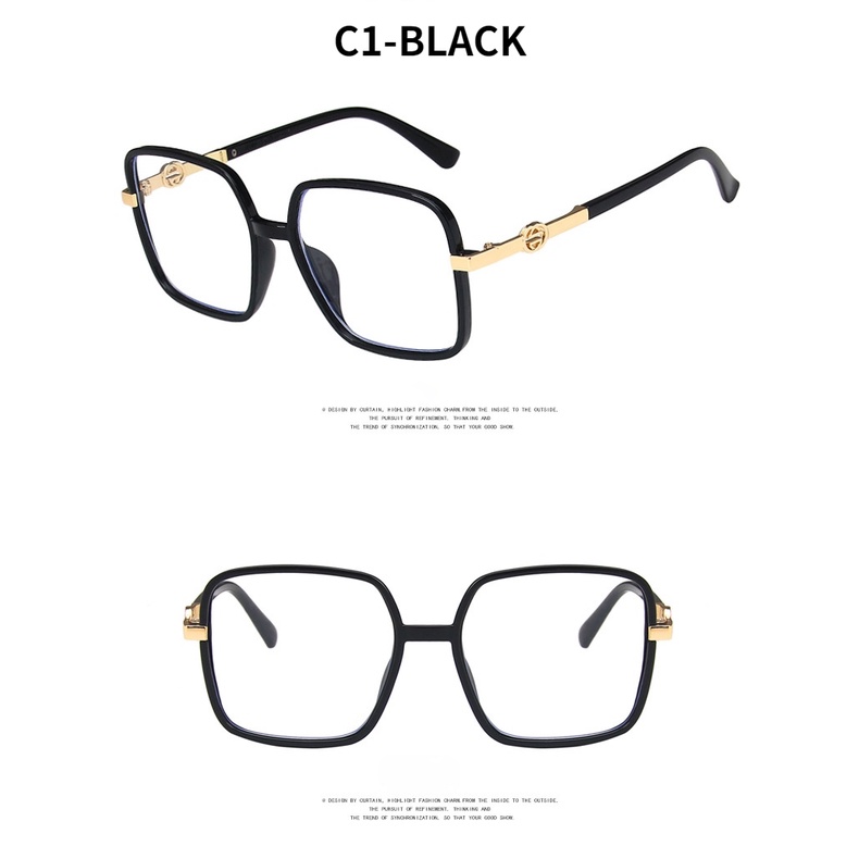 2021 Fashion Big Frame Anti-Blu-ray Korean Personalized Square Simple Glasses