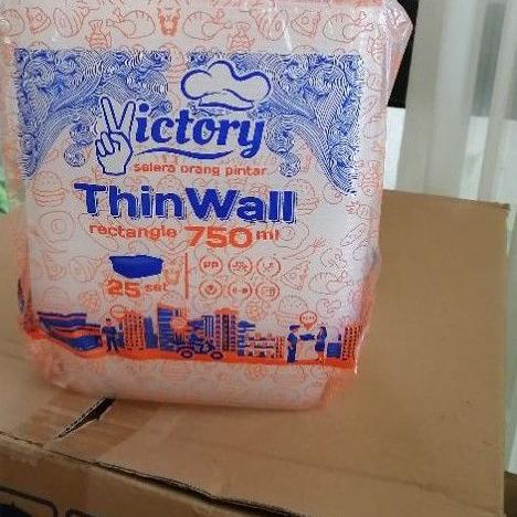 ☆ Thinwall Victory 750ml Rectangle / Kotak Makan Plastik Victory Isi 25pcs ☑