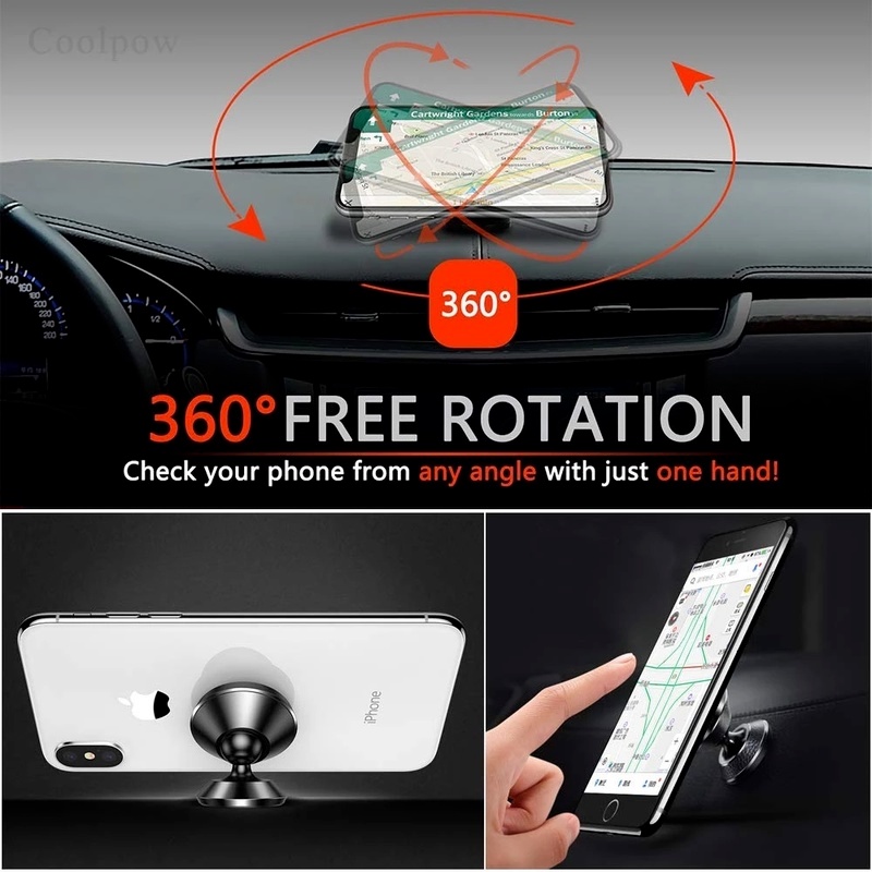 [1Pcs 360 ° rotatable Universal Car Mobile Phone Holder] [Magnetic Multifunction Dashboard Self-adhesived Mounted Phone Holder]