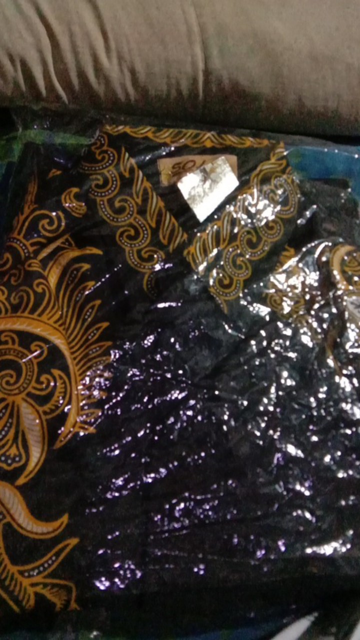 Kemeja Batik Hem Batik Modern~batik Wayang Hitam Manis
