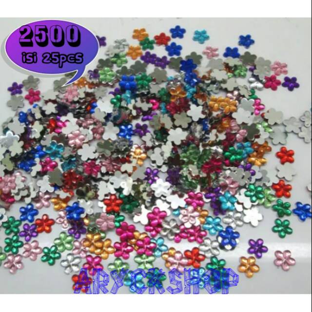 Bunga aceric ukuran 6mm bahan craft aksesoris tasbih digital swarovski nailart kuku palsu