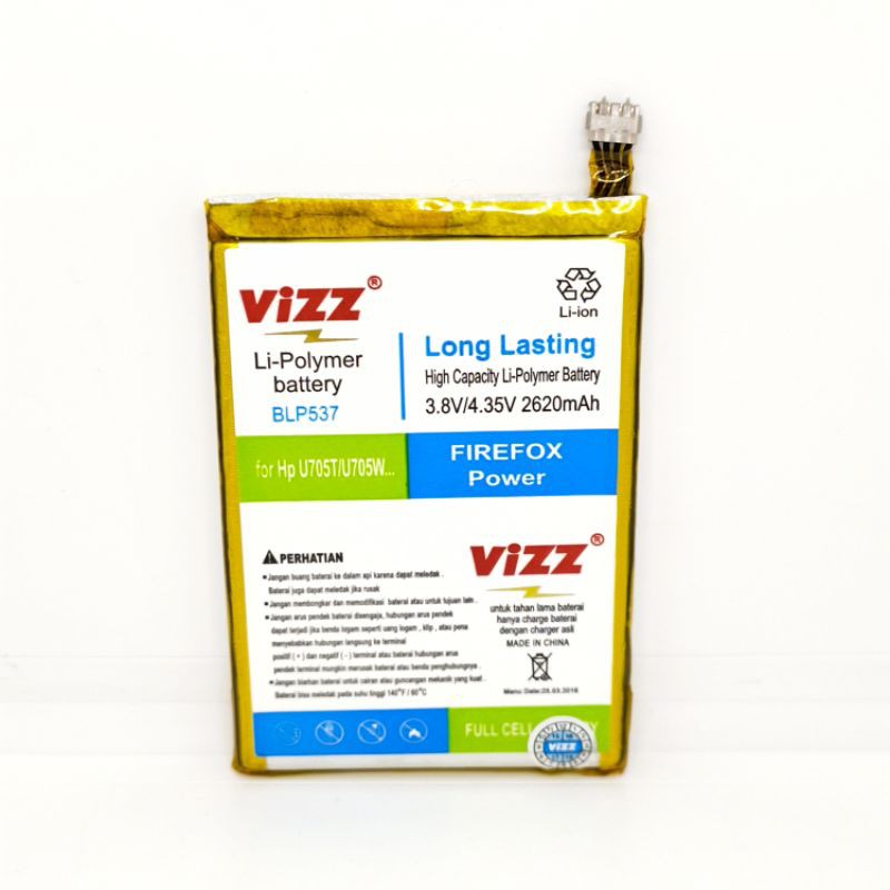 Baterai Batre Vizz U Like 2 / U705 / BLP537 Original Vizz