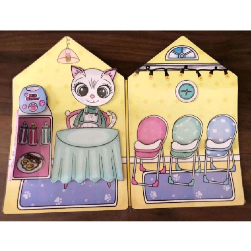 RB22 Paper Doll House Cat House Mainan Edukatif Anak