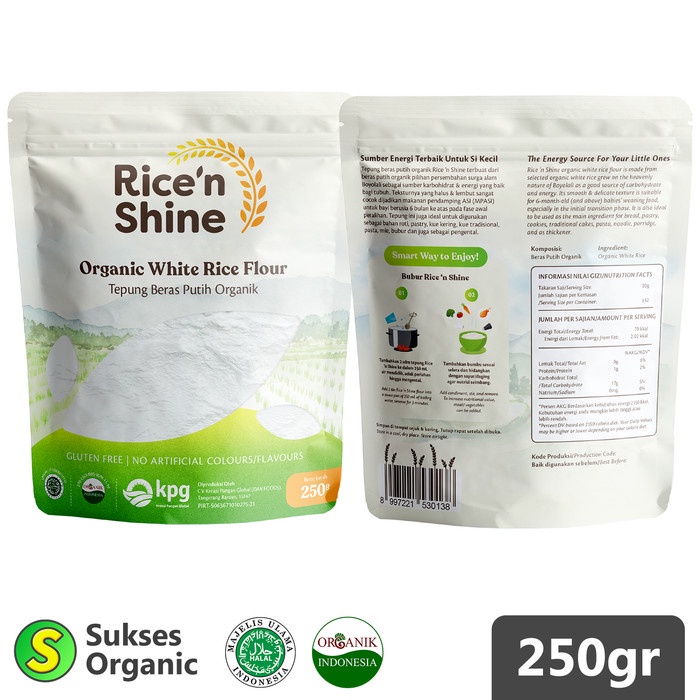 

Ds501D0 Tepung Beras Putih Organik | 250Gr | Rice 'N Shine | Mpasi Gr0B1