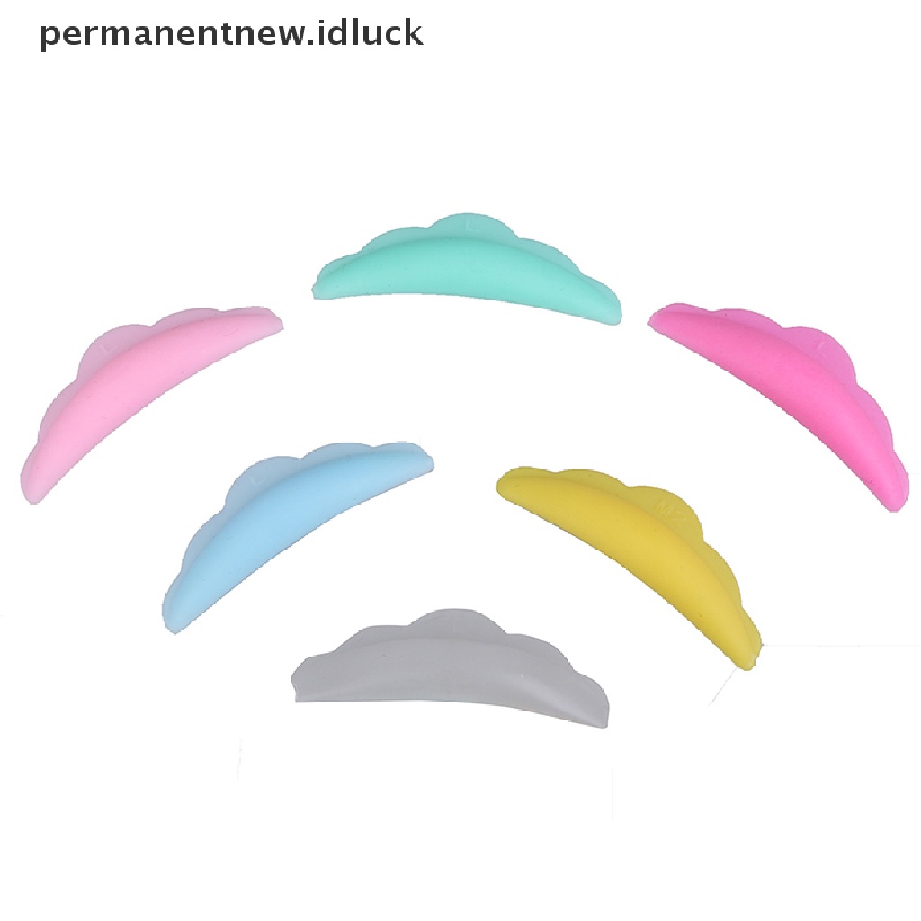 Luckypermanent 5 Pasang Pad Silikon Alat Pelentik Bulu Mata Ukuran XS / S / M / L / XL