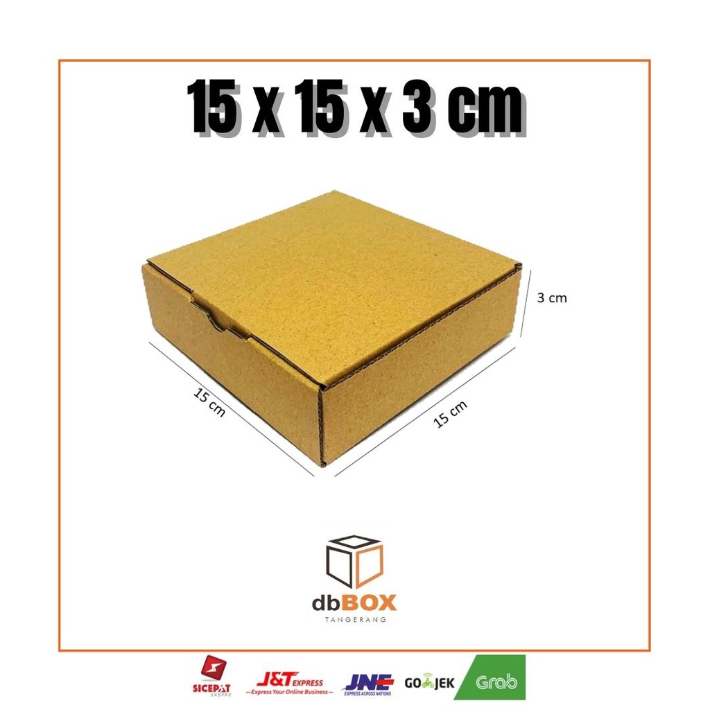 

Kardus 15x15x3 cm | Box Die Cut dan Easy Usage | Box Kue Tart | Box Aksesoris | Box Pizza