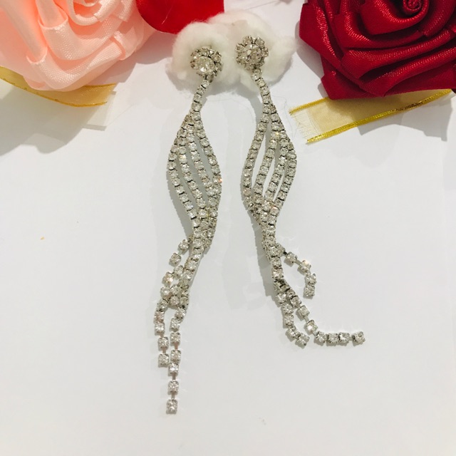 White Tassel Earrings, Anting, Giwang, Ecer/Grosir