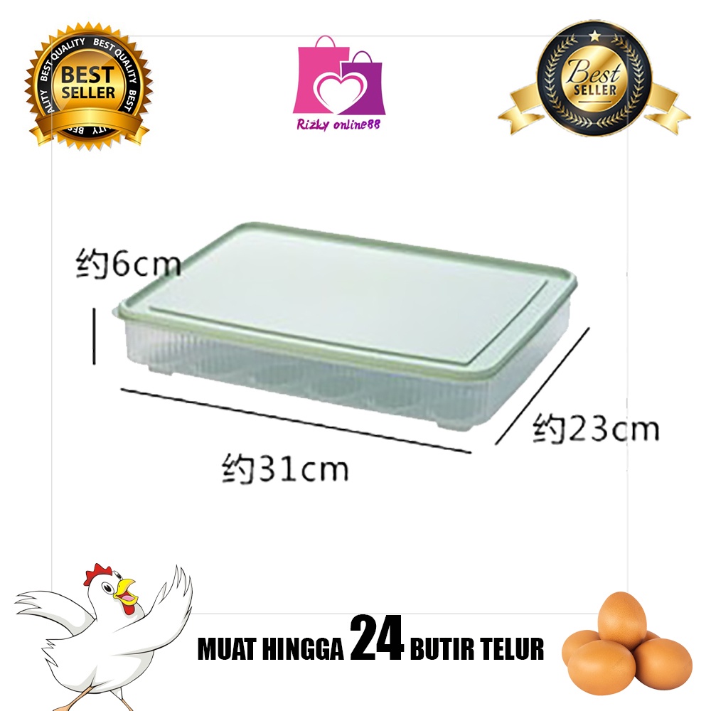 rizkyonline88 tempat box telur 24 lubang sekat tempat penyimpanan telur box egg organizer U88