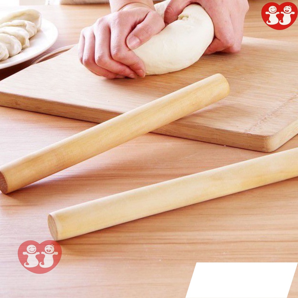 Rolling Pin Kayu Stik/Kayu Penggiling Adonan Kue Ukuran 28cm Pin Roll Penggilas Kue Anti LengkeT