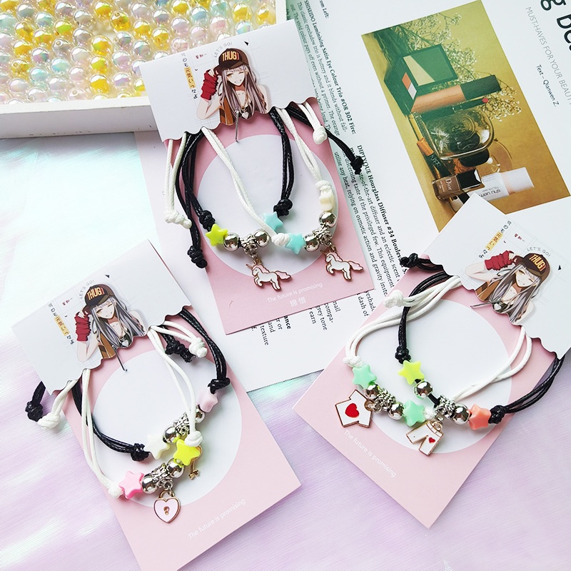 Unicorn baru mahasiswa beberapa gelang kreatif pacar buah gelang gaya Korea ins kepribadian Xiao Zha