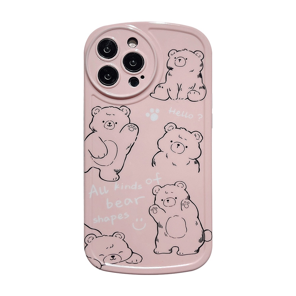 Case Pelindung Motif Kartun Beruang Graffiti Untuk Iphone 11 12 13 Mini PRO MAX