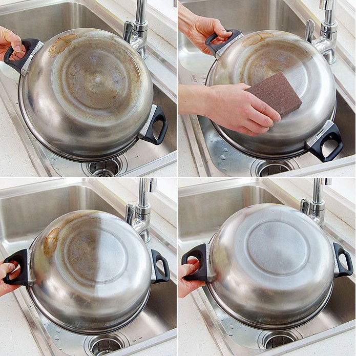 MARKAS88 Sikat Panci Nano Magic Spons Alat Pembersih Kerak Noda Wajan Brush Pembersih Alat Dapur