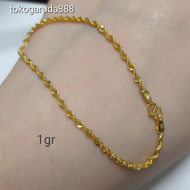 Anak dan dewasa. Rantai gelang tangan anak dan dewasa emas asli kadar 700 70% superlite gold korea tambang 1 gr terlaris hadiah nori