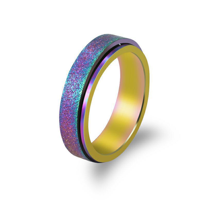 Cincin Bahan Titanium Steel Matte Warna-Warni Untuk Pria